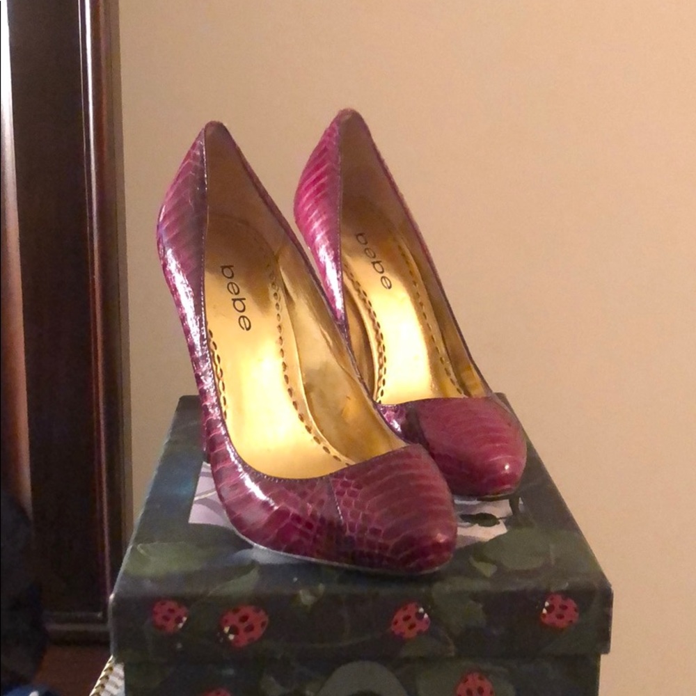 Purple Snake Skin Heels